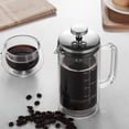 thumbnail image 3 of 2X Double Layer High Borosilicate Glass Press Pot Press Filter Coffee Apparatus French Coffee Pot with Scale, 3 of 6