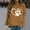 Brown, variant on Soft Womens Sweatshirt 2024 Red Crew Neck Pullover Loose Tops Long Sleeve Heart Dog Paw Print Casual Sweatshirt