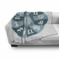 thumbnail image 3 of Zodiac Soft Flannel Fleece Throw Blanket, Illustration with Signs Set and Outer Space Universe Star Galaxy Cosmos Theme Design, Cozy Plush for Indoor and Outdoor Use, 60" x 80", Green, by Ambesonne, 3 of 6