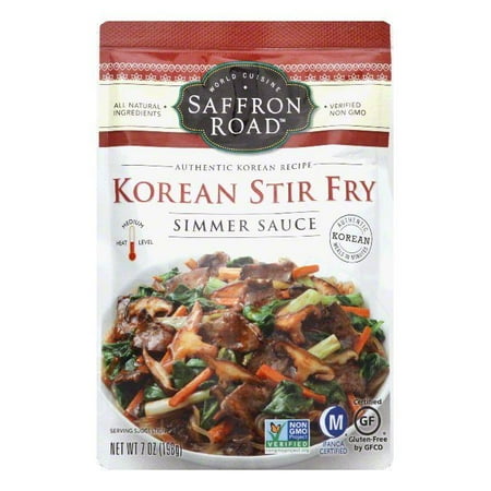 Chinese Stir Fry Sauce - Saffron Road Medium Korean Stir Fry Simmer Sauce, 7 Oz (Pack of 8)