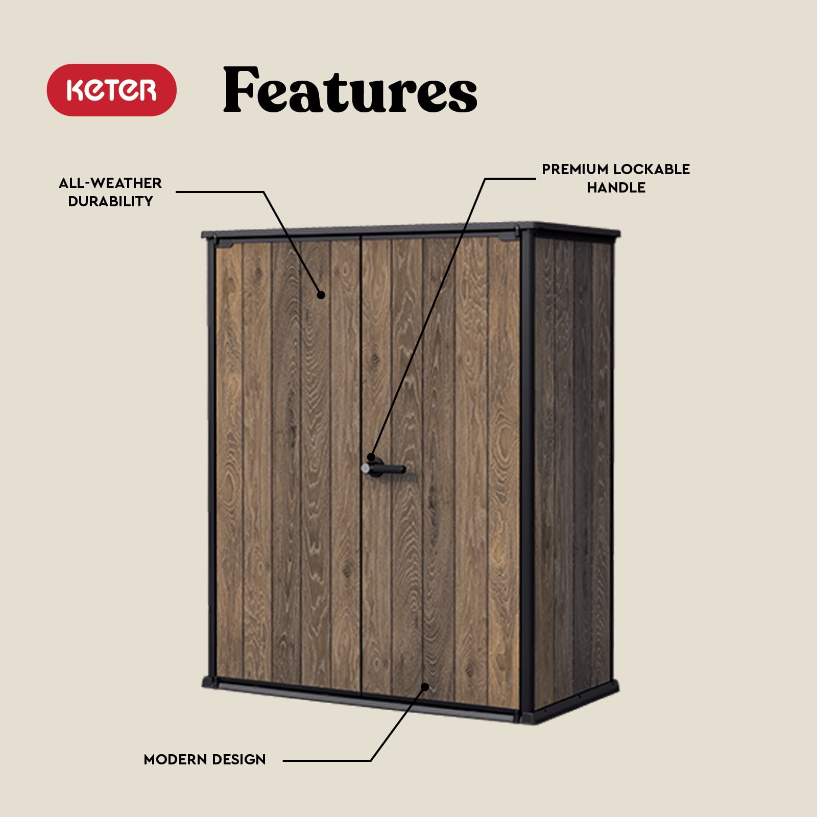 Keter Signature Vertical Durable Resin Outdoor Storage Shed With