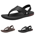 thumbnail image 3 of CPNG Men Flip Flops Leather Open Toe Thong Sandals Fashion Comfy Orthopedic Sandals Slip-on Indoor Outdoor Beach Flip-Flop Sandals Toe Corrector Slippers, 3 of 6
