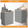thumbnail image 5 of BGTREND 150L Double Laundry Basket with Lid, Clothes Hampers for Laundry with Bamboo Handles and Removable Liner Bags, Collapsible Laundry Sorter Dirty Clothes Hamper (Gray), 5 of 8