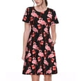 thumbnail image 1 of Disketp New Year Flamingo para Vestido de Manga Corta para Mujeres, Vestidos de Verano para Mujeres, Casual y Holgado para la Playa, 1 of 6