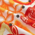 thumbnail image 5 of Yiume 1930s Vintage Floral Hawaiian Shirt Tikirob Designer Shirt Orange Camp Collar Tiki Shirt, 5 of 8