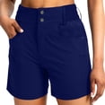 thumbnail image 2 of Axiiglly Athletic Shorts for Women Elastic Waist Button Workout Shorts with Pockets Summer Casual Ourdoor Solid Color Shorts S-3XL, 2 of 8