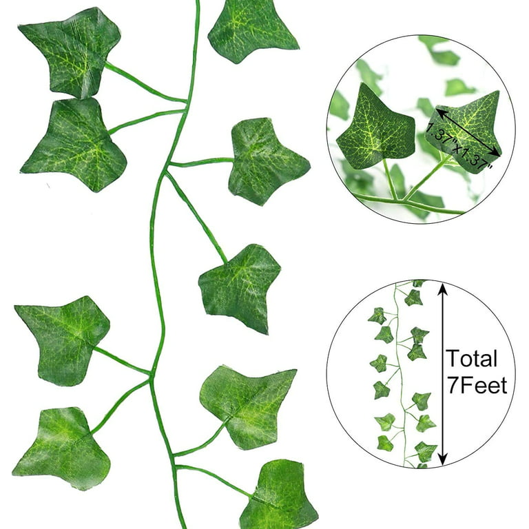  WEISPARK 12 Pack Fake Ivy Leaves with Butterflies