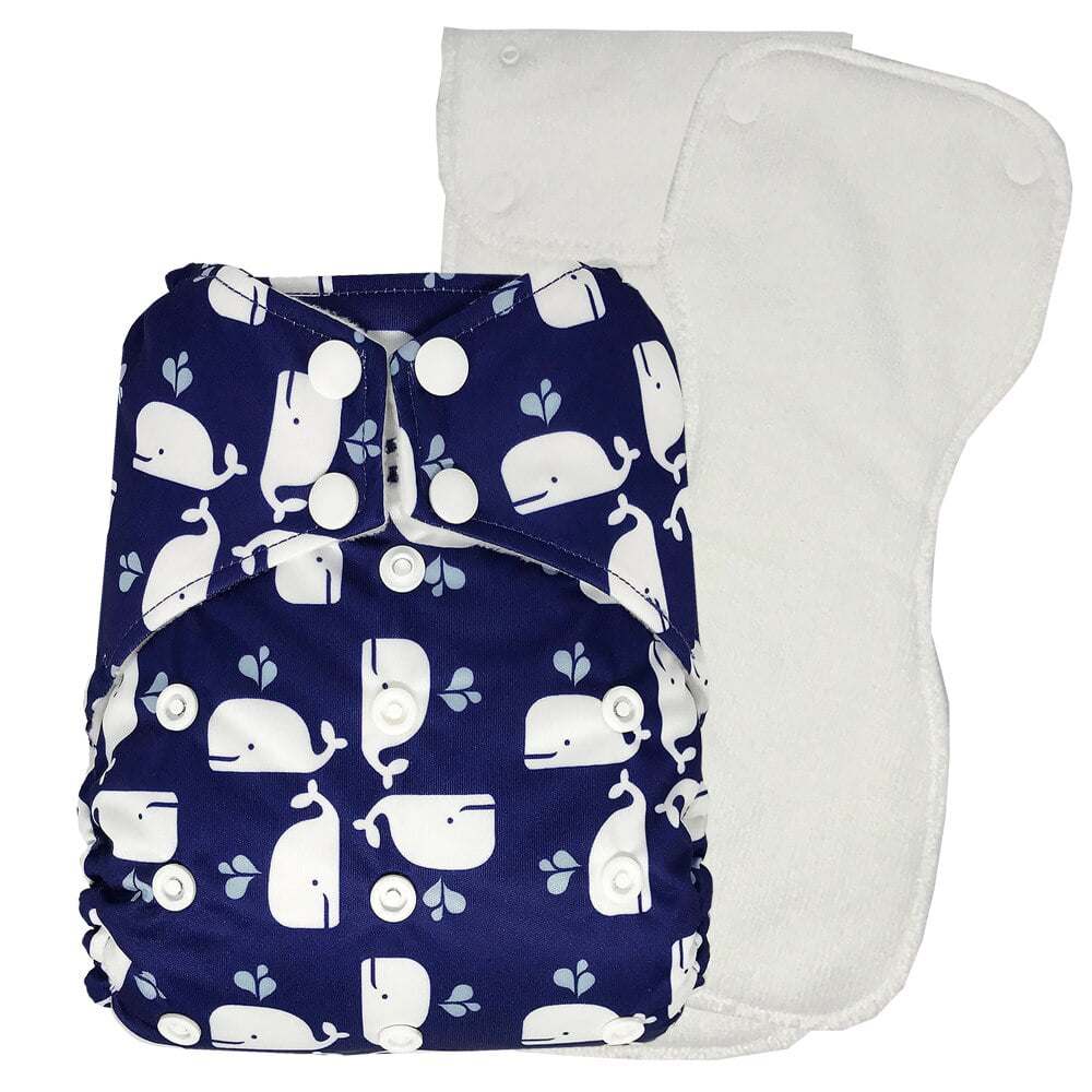 MICROFLEECE INNER NEW SEE DIAPERS ONE SIZE BABY CLOTH DIAPER WITH 2 INSERTS 