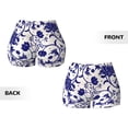 thumbnail image 6 of Yiaed Blue And White Porcelain Pattern Print Women's Athletic Shorts Running Shorts Sporty Short High Waisted Elastic Workout Shorts for Yoga Gym Running & Sports -X-Large, 6 of 8