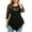 Black, variant on Ahuyic Women's Loose Plus Size Short-Sleeved Top,Summer Casual Daily Clothes For Women,Fashion Women Solid Floral Lace Asymmetric Three Quarter Tops Blouse