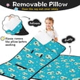 thumbnail image 3 of Alien and Heart Pale Blue Pattern Teens Toddler Nap Mat with Pillow, Sleeping Mat Bag for Preschool Daycare 51"x22", 3 of 6