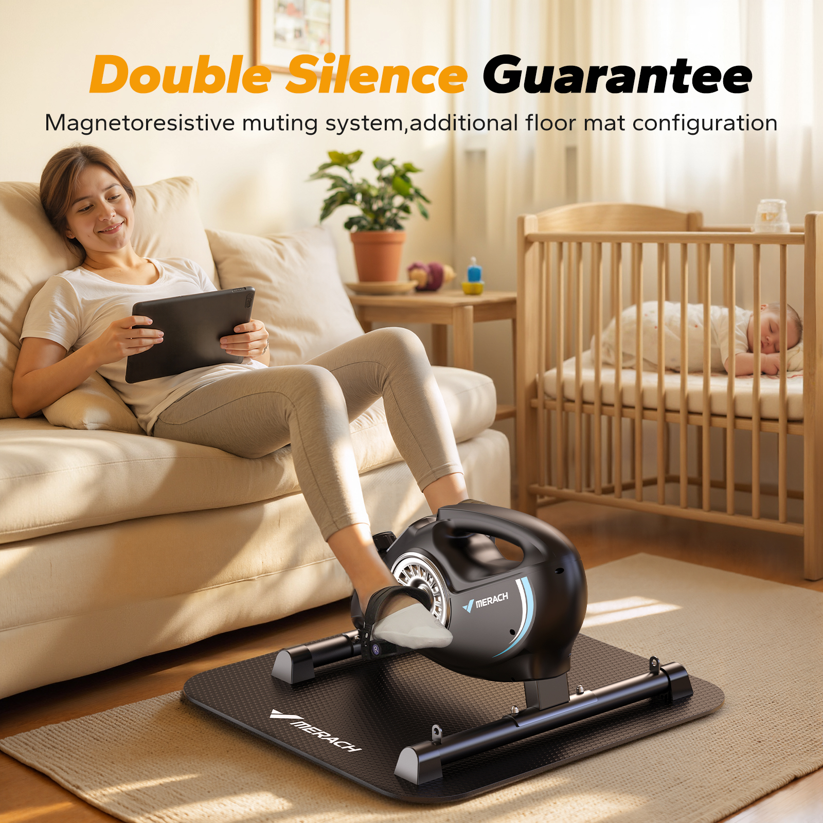 Merach Under Desk Pedal Exerciser With Resistance Bands photo 5