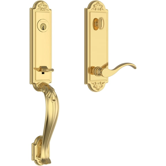 Baldwin Ee.Elixcur.R.Ebe Elizabeth One Piece Single Cylinder Keyed Entry Handleset - Brass