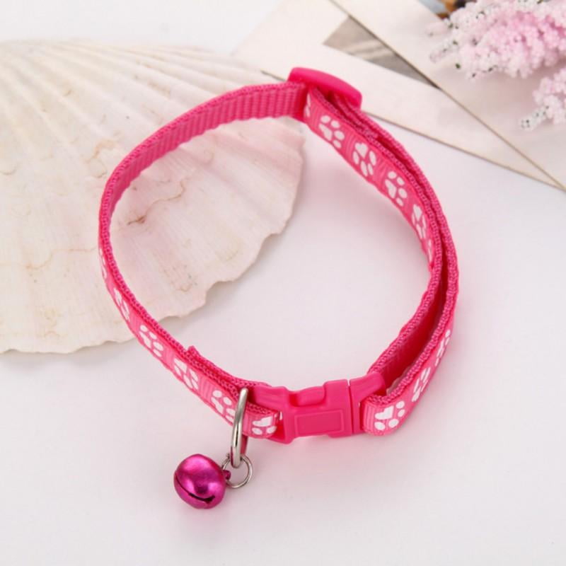 Cute Pet Rolled Leather Dog Collar for Small Dogs, Pink