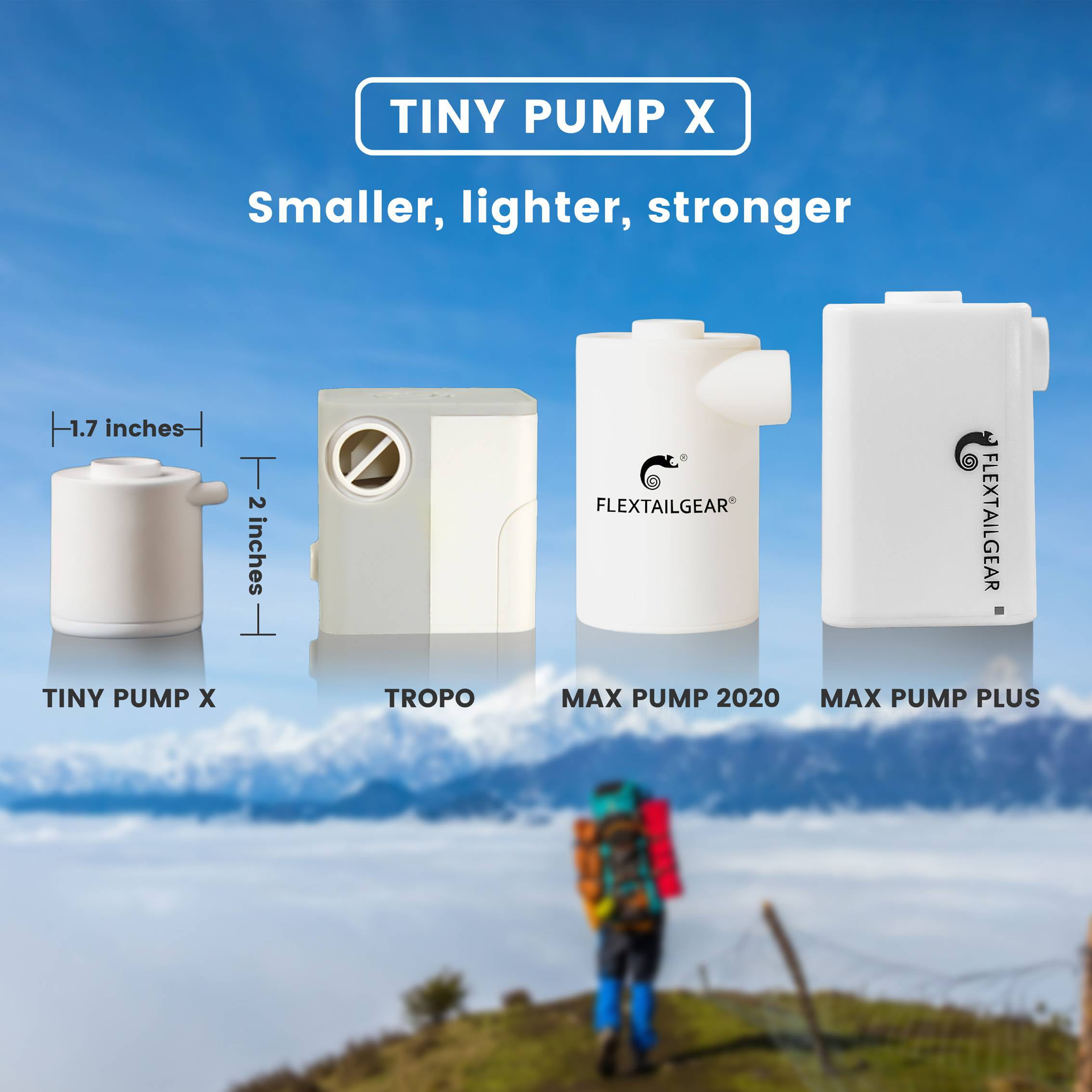FLEXTAILGEAR TINY PUMP Portable Air Pump Ultra-mini Air  Assorted Colour Names 