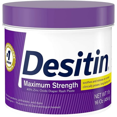 Desitin Maximum Strength Diaper Rash Cream with Zinc Oxide, 16 oz (Pack of 3)