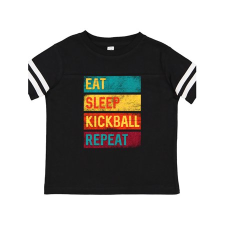 

Inktastic Eat Sleep Kickball Repeat Gift Toddler Boy or Toddler Girl T-Shirt
