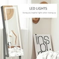 thumbnail image 4 of Lockable Jewelry Armoire with LED Light Standing Mirror with Storage for Bedroom Dressing Room Grey, 4 of 6