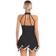 thumbnail image 2 of Kaerm Robe de Danse Lyrique pour Femmes à Col Licou Sans Manches Robes de Patinage Artistique Noir P, 2 of 7