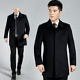 thumbnail image 2 of QueenLine 100% Cashmere Mid-long Jackets for  Business Casual Woolen Coat, 2 of 4