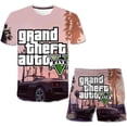 thumbnail image 2 of Juego de verano para niños GTA 5, ropa deportiva para bebés, niñas y niños, camisetas, conjunto de 2 piezas, ropa para niños de 1 a 14 años, 4T Gao Jinjia LED, 2 of 2