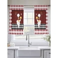thumbnail image 5 of Chef Gourmet Sheer Curtains 2 Panels Set Red Plaid Kitchen Vintage Farmhouse Sheer Window Curtains Light Filtering Rod Pocket Voile Drapes for Bedroom Living Room 52"x45", 5 of 8