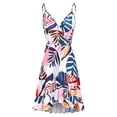 thumbnail image 3 of Vestido HUOGUO, sin mangas, cuello en V, estampado casual, para mujer, 3 of 5