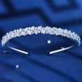 thumbnail image 3 of Miallo Vintage Minimalist Cubic Zirconia Metal Headband, Elegant Thin Silver Hair Hoop for Women Girls, Birthday Graduation Gift, 3 of 8