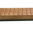 thumbnail image 4 of Benjara BM242105 Bench with Tufted Leatherette Seat and Metal Legs, Brown, 4 of 5