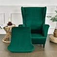 thumbnail image 4 of SHANNA Wingback Chair Slipcovers 2-Piece Stretch Fabric Wing Chair Cover with Cushion Cover Armchair Sofa Furniture Protector, 4 of 9