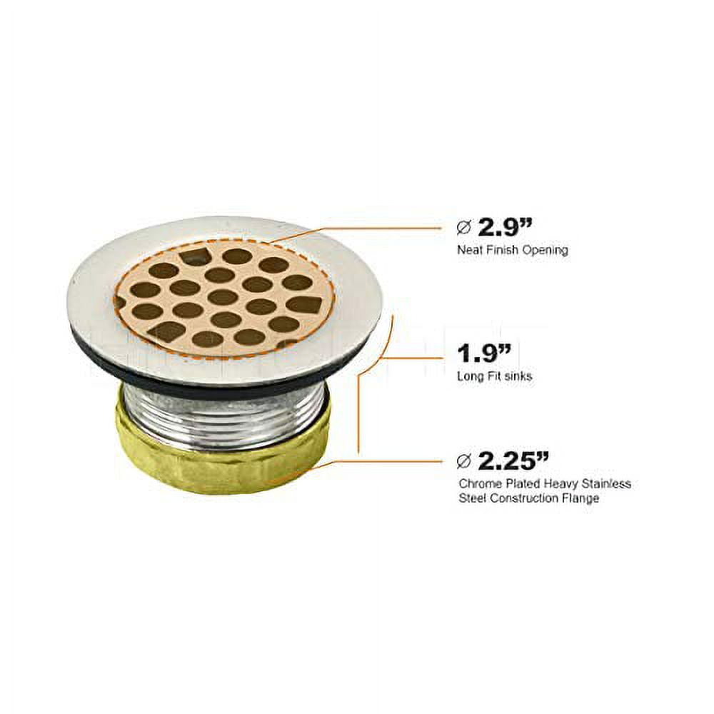 Highcraft Stainless Steel Duplex Sink Drain Strainer, Silver