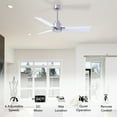 thumbnail image 3 of Matthews Fan Company AK-BN-MWH-56 Alessandra 56” Brushed Nickel Ceiling Fan with 3 Matte White Blades, Remote Control, Indoor/Outdoor Wet Rated, 3 of 6