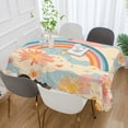 thumbnail image 2 of Yayeee Tablecloths 60" x 108" Rectangle Wrinkle Resistant Party Table Cover, Pink Retro Sun, 2 of 8