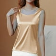 thumbnail image 2 of CFLVAEK Satin Tank Tops for Women Plus Size Square Neck Tank Tops Summer Casual Sleeveless Shirts Solid Color Lounge Shirts Rose Gold XL, 2 of 10