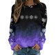 thumbnail image 1 of Gibobby Sudadera de Navidad para mujer Sudadera casual de manga larga con cuello redondo y estampado de de nieve degradado para Mujer(Morado,M), 1 of 4