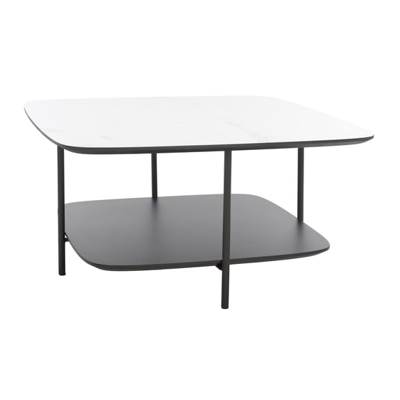 SAFAVIEH Anzia 2-Tier Square Coffee Table, White/Black