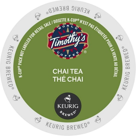 Timothy's Chai Tea, K-Cup Portion Pack for Keurig Brewers (96 Count) (4x16oz)