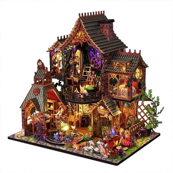 DIY Magic Forest Toy Model Hand-Assembled 3D Wooden Puzzle Dollhouse Xmas Gift