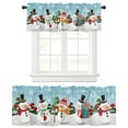 thumbnail image 4 of Christmas Window Curtain Valance for Kitchen Bedroom, Cute Snowmen Snowflakes Christmas Tree Decor Red Short Curtain Valance Rod Pocket for Bathroom Living Room,57"W x 21.7"L, 1 Panel, 4 of 9