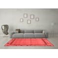 thumbnail image 3 of Ahgly Company Machine Washable Indoor Square Oriental Red Asian Inspired Area Rugs, 3' Square, 3 of 4