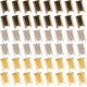 thumbnail image 1 of 180 abrazaderas plegables de 3 colores para extremos de cable de metal, de hierro, dorado, plateado y bronce, para sujetar columnas, clips de cuerda de cuero., 1 of 8