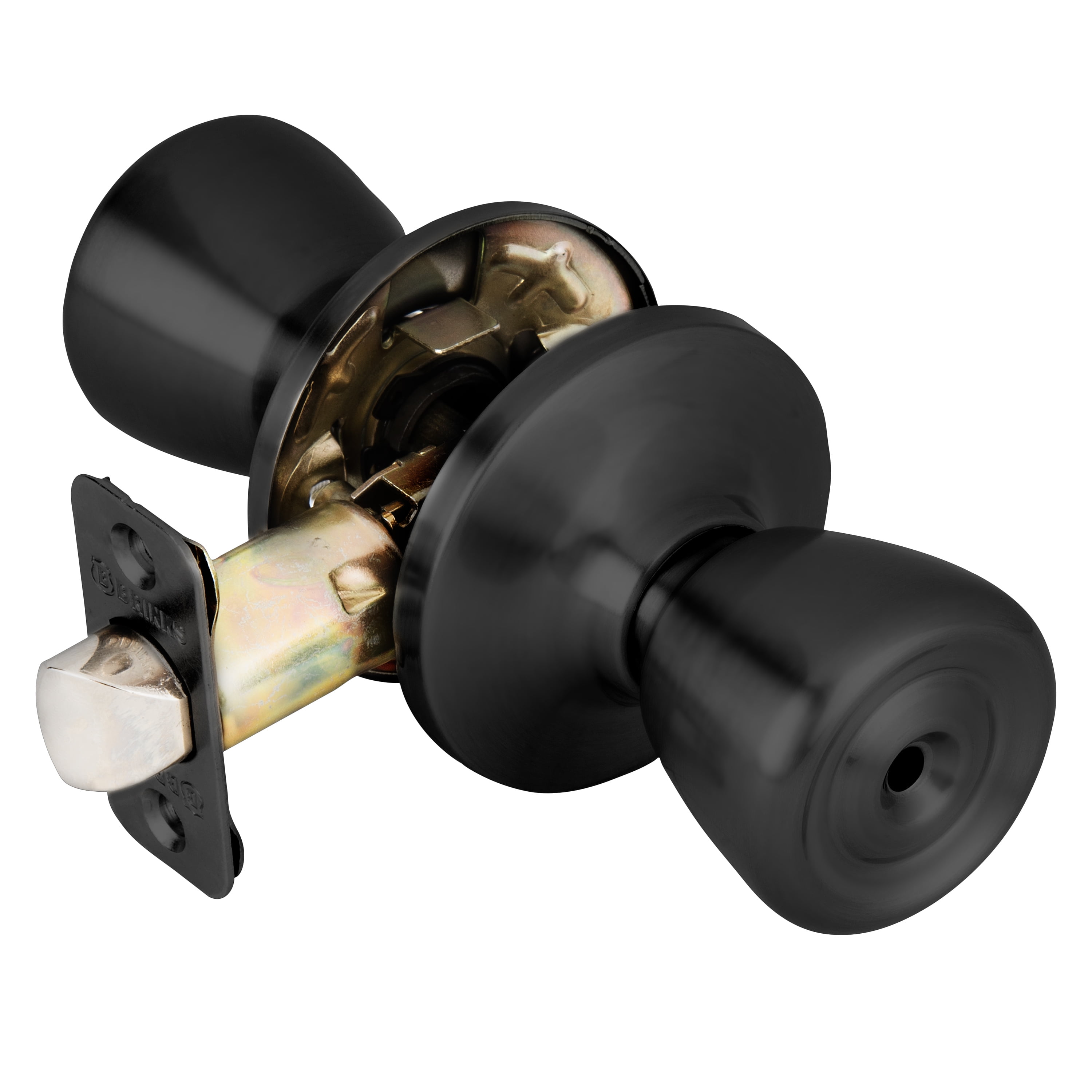 (2 pack) Brinks Interior Locking Privacy Tulip Style Doorknob, Matte Black Finish