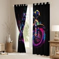 thumbnail image 3 of Manfei Motorcycle Motor Biker Blackout Curtains Set of 2 (52x84 Each),Extreme Speed Sport Window Curtains,Watercolor Splash Ink Curtains and Drapes For Children,Luxury Bedroom Decor, 3 of 6