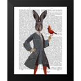 thumbnail image 2 of Fab Funky 12x14 Black Modern Framed Museum Art Print Titled - Rabbit and Bird, 2 of 5