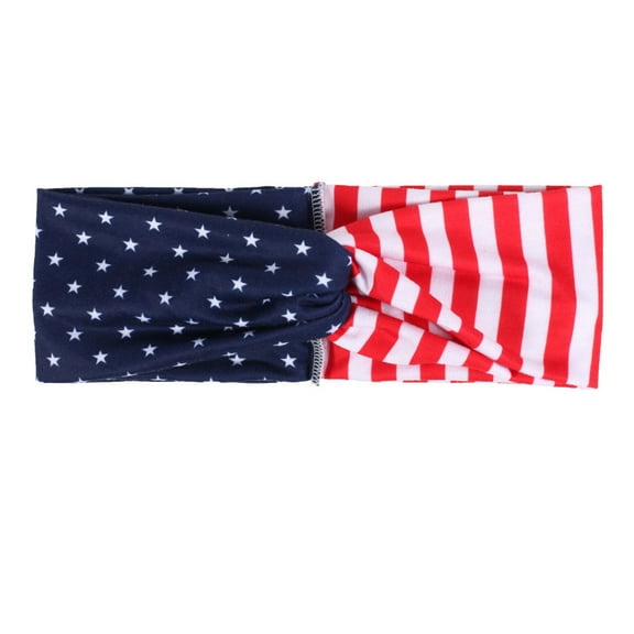 American Flag Headbands for Women 4Th of July Headband Wide Red White And Blue Patriotic Hair Bands for Women's Hair Twist Turban Hair Wrap Accessories Multicolor One Size