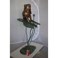 thumbnail image 4 of Nifao Frog on Lotus Outdoor Fountain Statue, Bronze Garden Water Feature Sculpture for Patio & Yard – Garden Outdoor Decor Sculpture, 22"L x 20"W x 44"H, 4 of 12