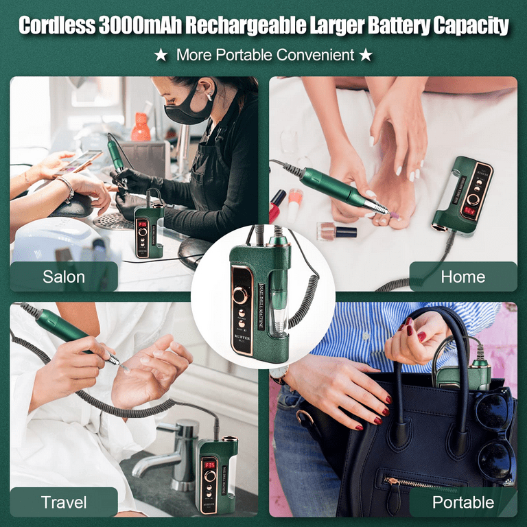 35000rpm Electric Nail Drill, Professional Nail Art Machine With Lcd  Display And Rechargeable Battery, For Nail Salon Use