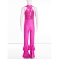 thumbnail image 4 of iEFiEL Kids Girls Sequins Leotard Mesh Ruffles Ballet Jazz Dance Costume Hot Pink 8, 4 of 7