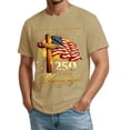 thumbnail image 3 of Havenx Men's American 250th Anniversary T-Shirt Short Sleeve Crew Neck Shirts American Flag Design T-Shirt Casual 250 Years Of Freedom Cross Patriotic Tee Tops,Khaki S, 3 of 4