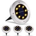 thumbnail image 1 of Luz solar al aire libre 8 LED 4 piezas Reflector de jardín Luz solar impermeable IP65 Luz de césped Decoración para jardín Patio Patio Césped (Color cálido), 1 of 5